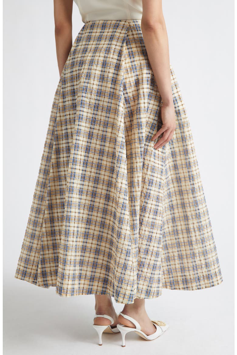 Kennedy Plaid Seersucker Skirt, Alternate, color, BLUE / BEIGE SEERSUCKER CHECK