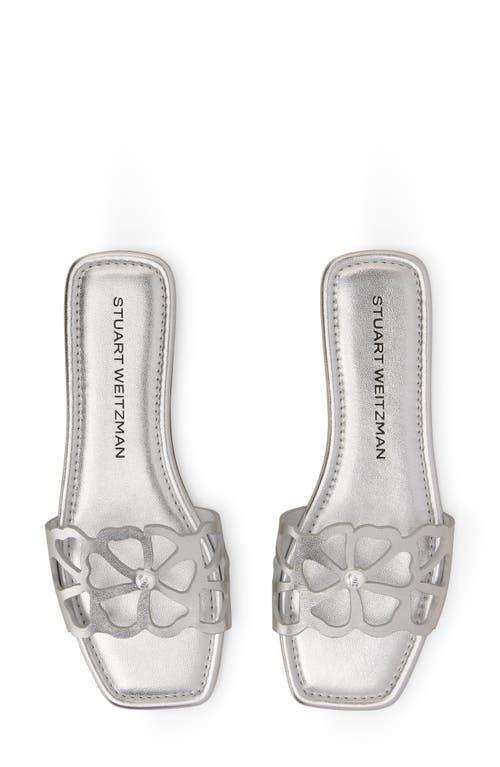 Stuart Weitzman Jasmine Cutout Slide Sandal In White