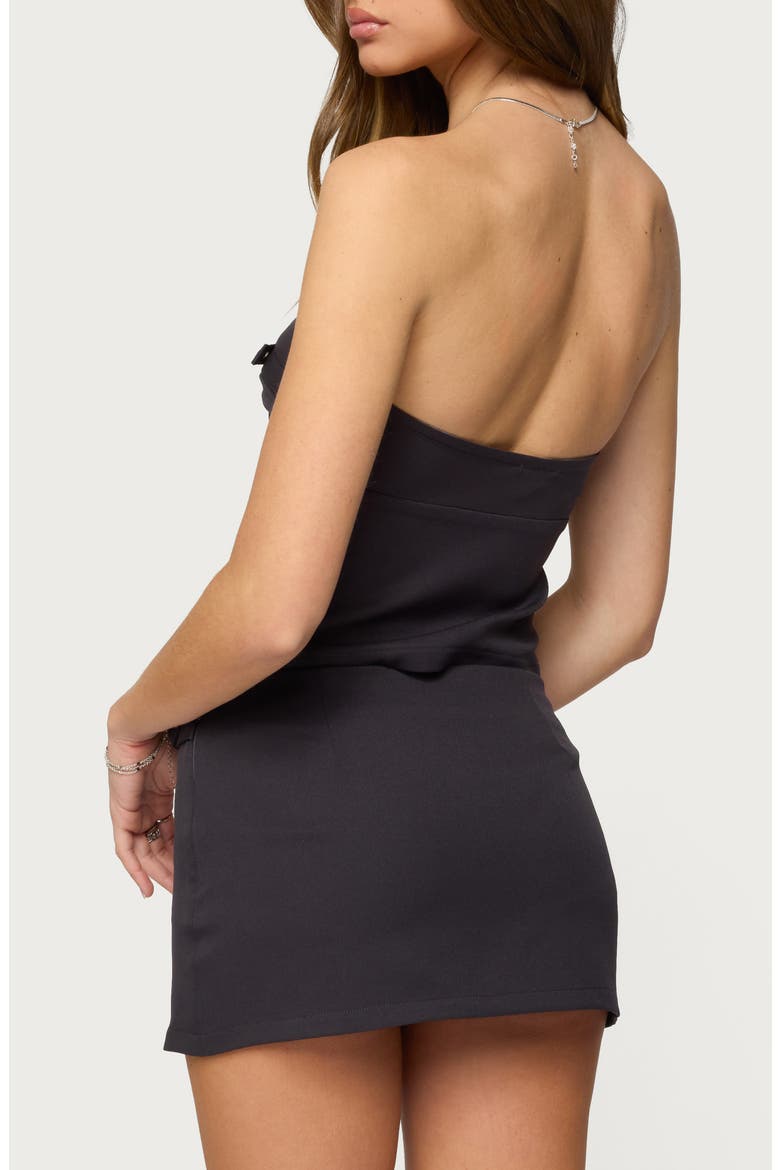 Jazi Grommet Strapless Crop Top, Alternate, color, DARK-GRAY