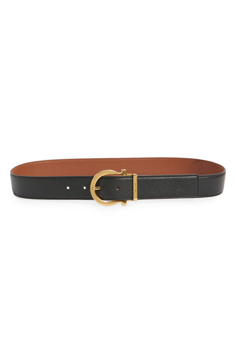 FERRAGAMO Donna Belt, Main, color, Nero New Cognac
