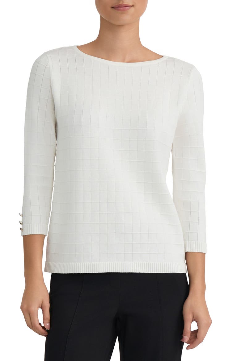 Box Texture Boat Neck Sweater, Main, color, VANILLA ICE