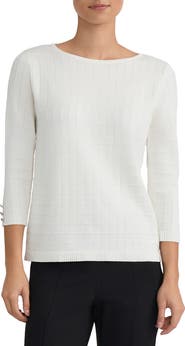 KASPER Box Texture Boat Neck Sweater