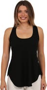 24seven Comfort Apparel Womens Basic Ribbed Knit Sleeveless Scoop Neck Long Flared Tank Top