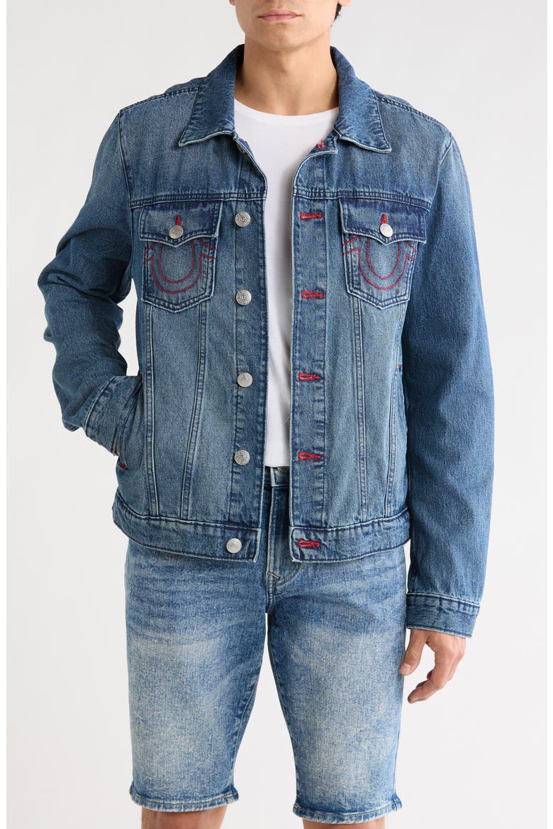 Jessie Denim Trucker Jacket, Main, color, MEDIUM BLUE QUARTZ