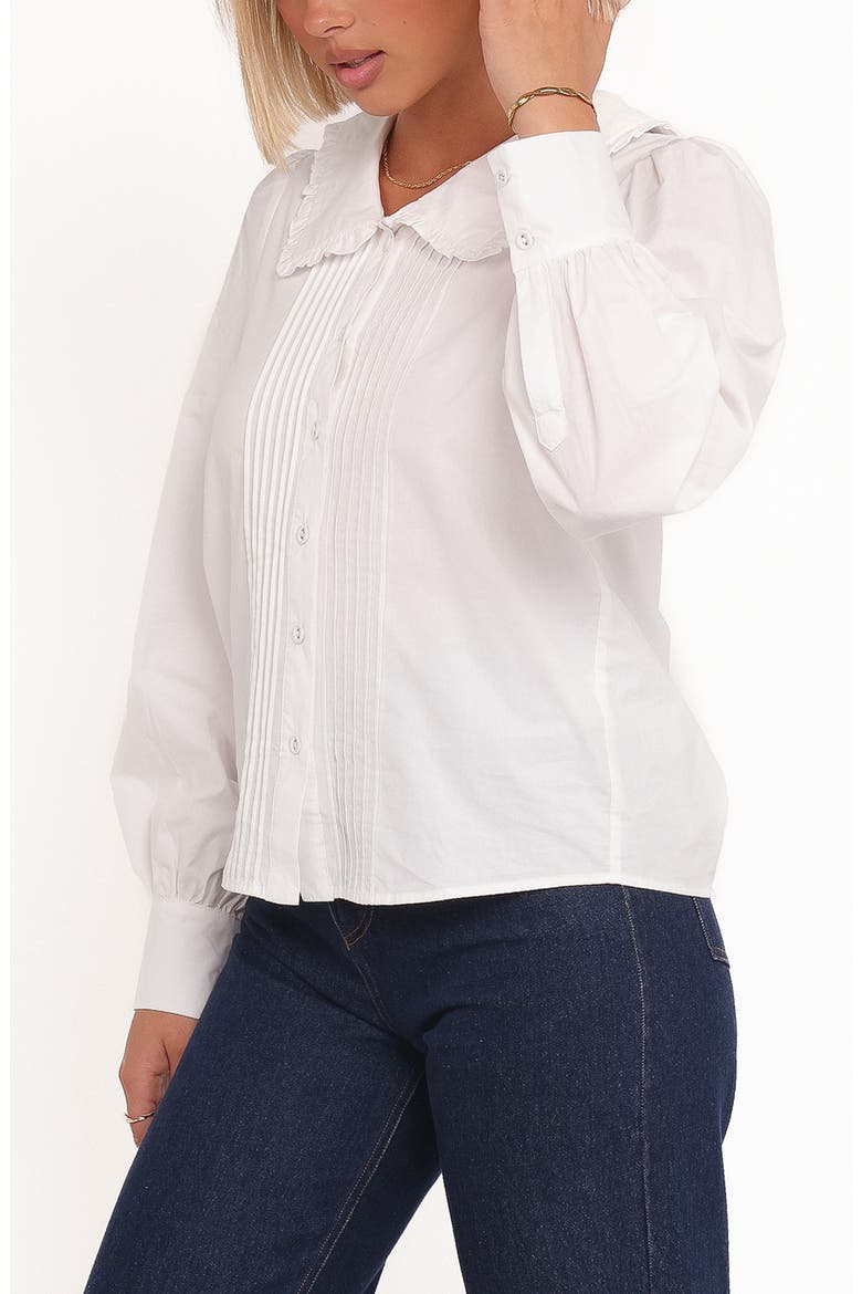 Turner Pintuck Pleat Cotton Button-Up Shirt, Alternate, color, WHITE