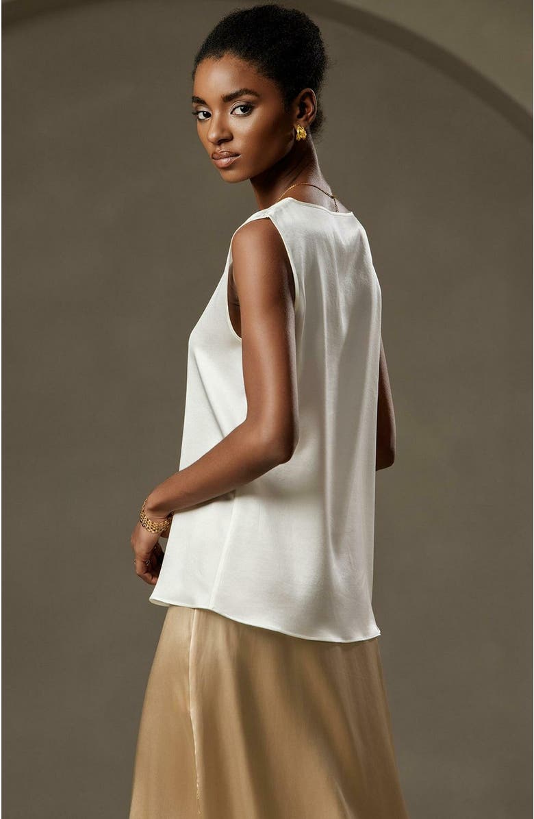 SILKSILKY 19Momme Silk Fashionable Lounge Wide Straps Tank Top, Alternate, color, 