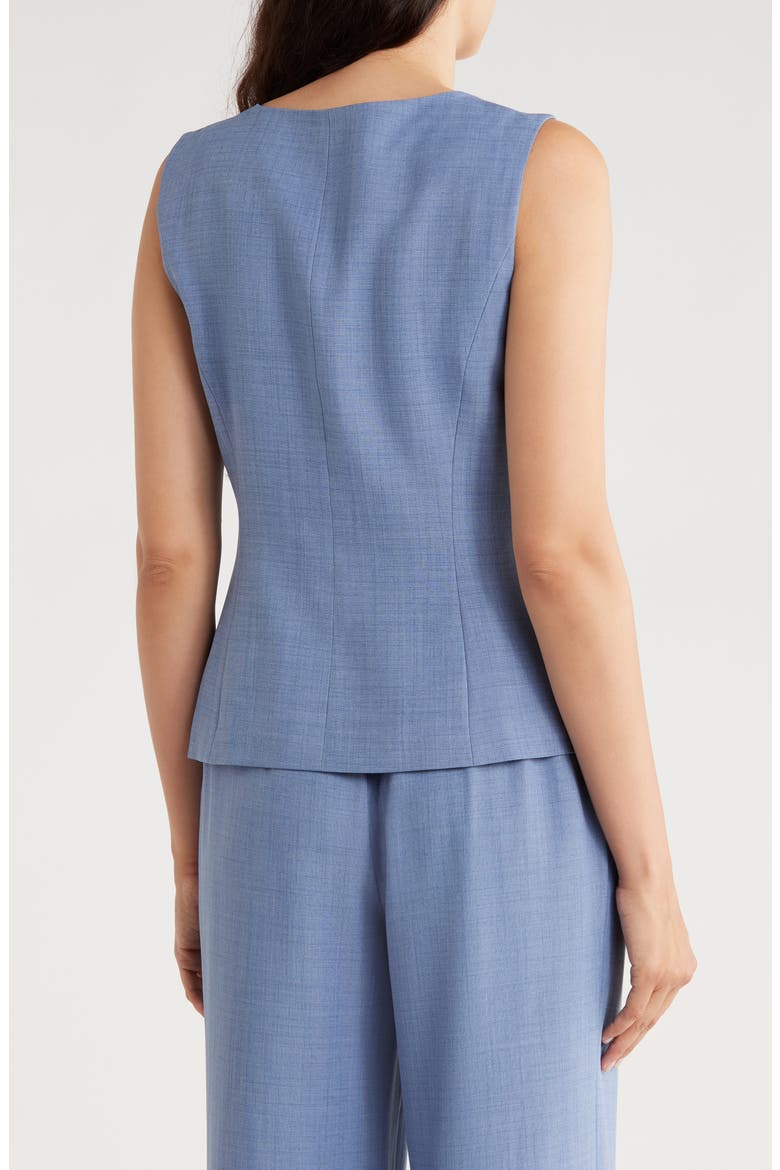 Hammered Button-Up Vest, Alternate, color, INDIGO MELANGE