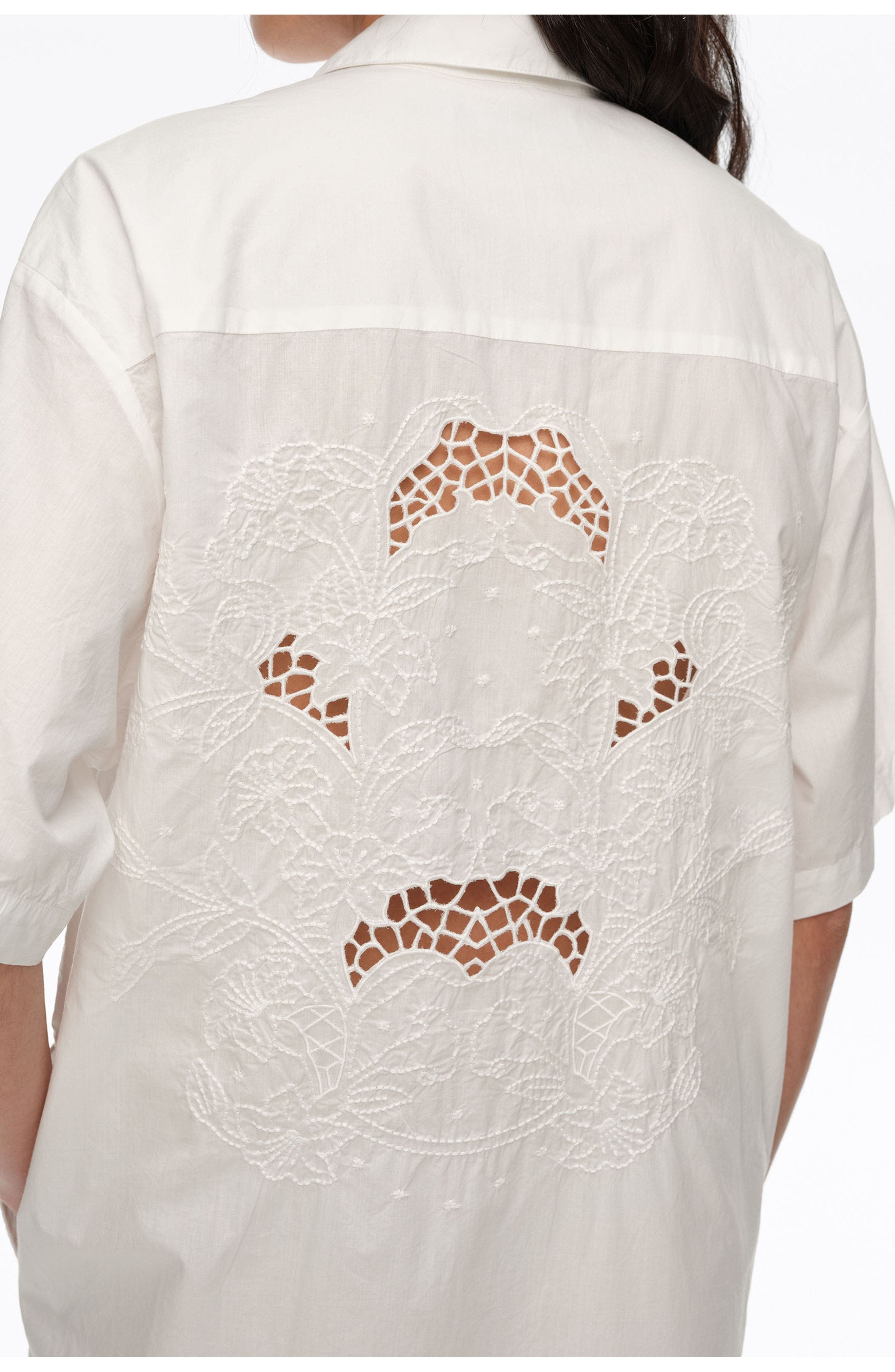 Cotton Embroidered Shirt Dress - image 4