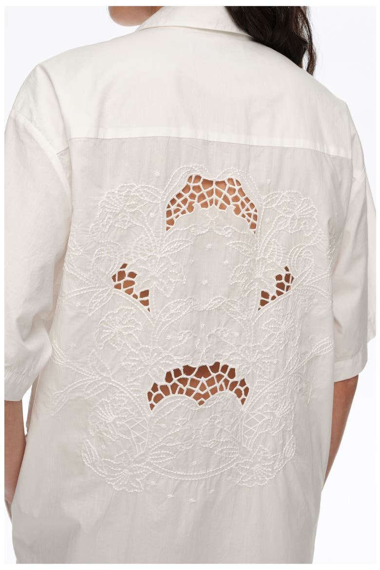 Cotton Embroidered Shirt Dress, Alternate, color, WHITE