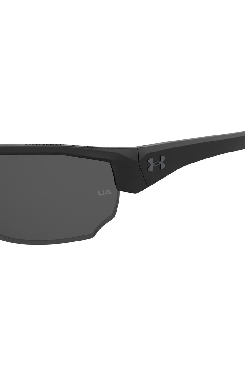 Under Armour 70mm Polarized Oversize Sport Sunglasses, Alternate, color, Matte Black