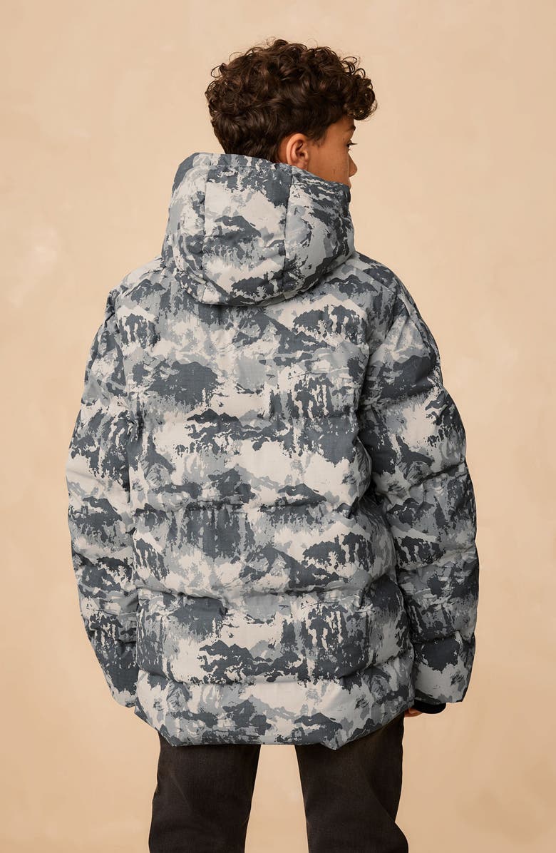 NEXT Kids' Camo Print Hooded Jacket, Alternate, color, Grey Multi