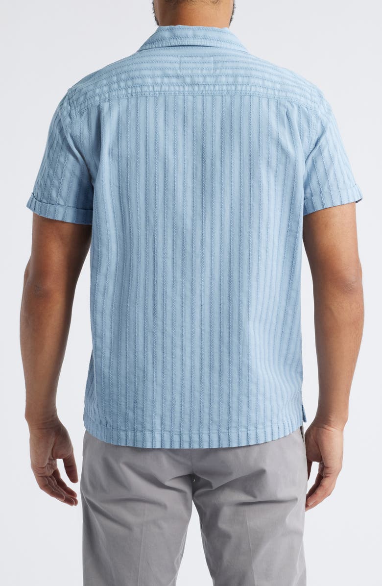 Rails Sinclair Textured Stripe Cotton Camp Shirt, Alternate, color, Faded Blue