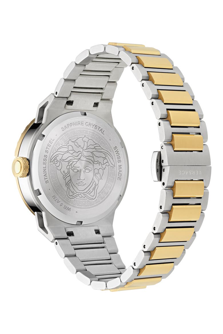 Medusa Infinite Diamond Bracelet Watch, 38mm, Alternate, color, TWO TONE