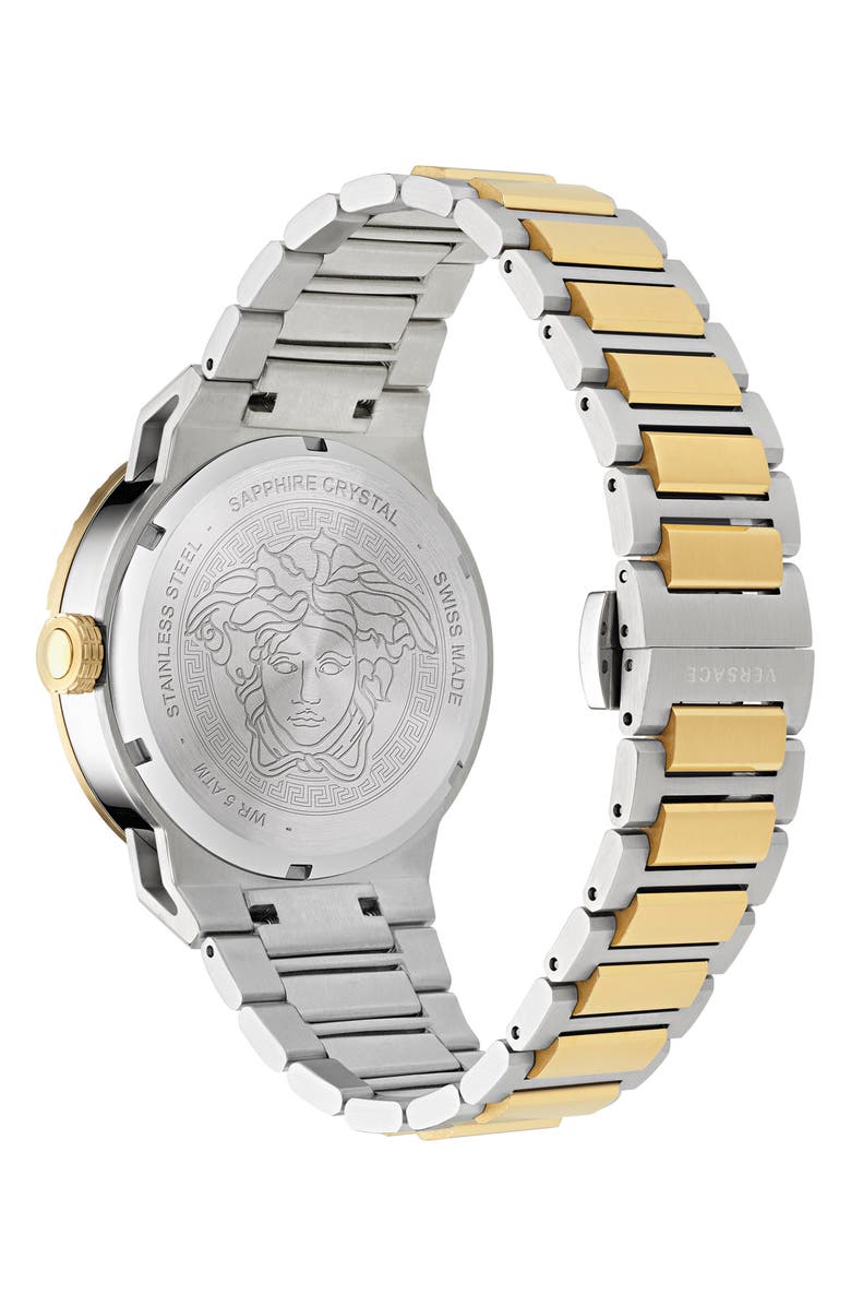 Versace Medusa Infinite Diamond Bracelet Watch, 38mm, Alternate, color, Two Tone
