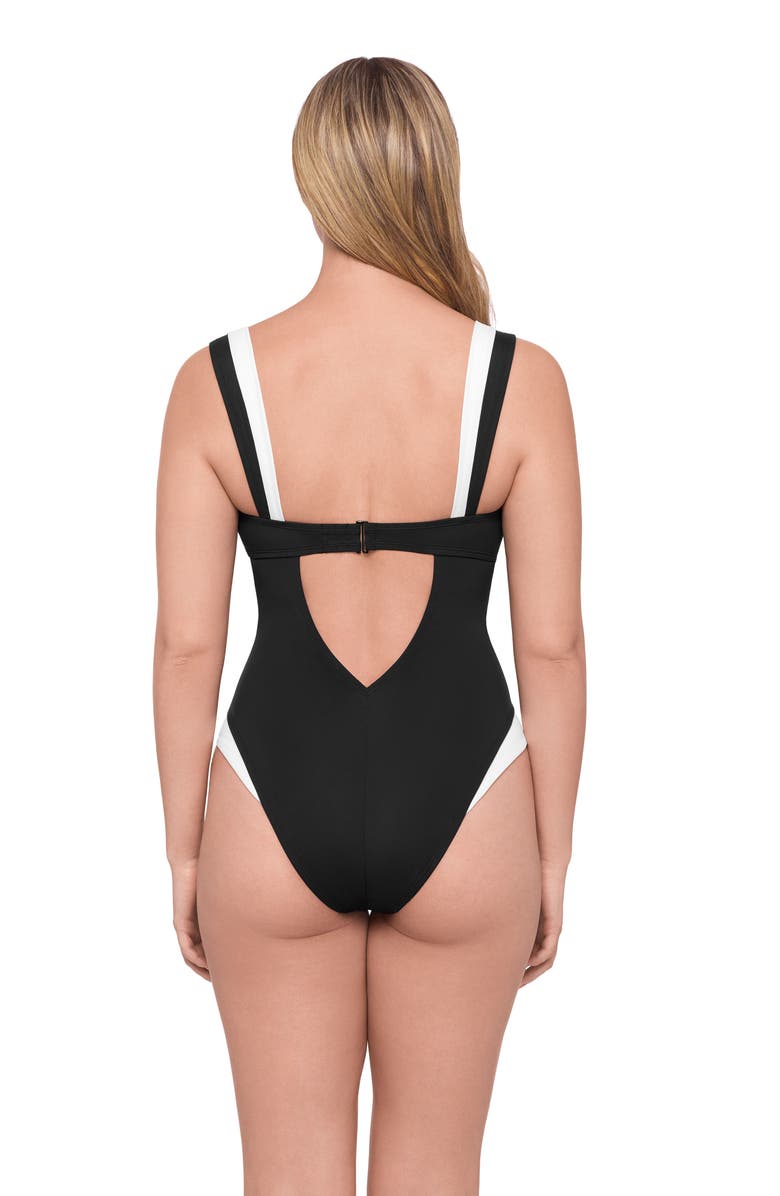 S3 Apparel Sweetheart U-Wire One Piece Swimsuit, Alternate, color, Onyx Black Colorblock