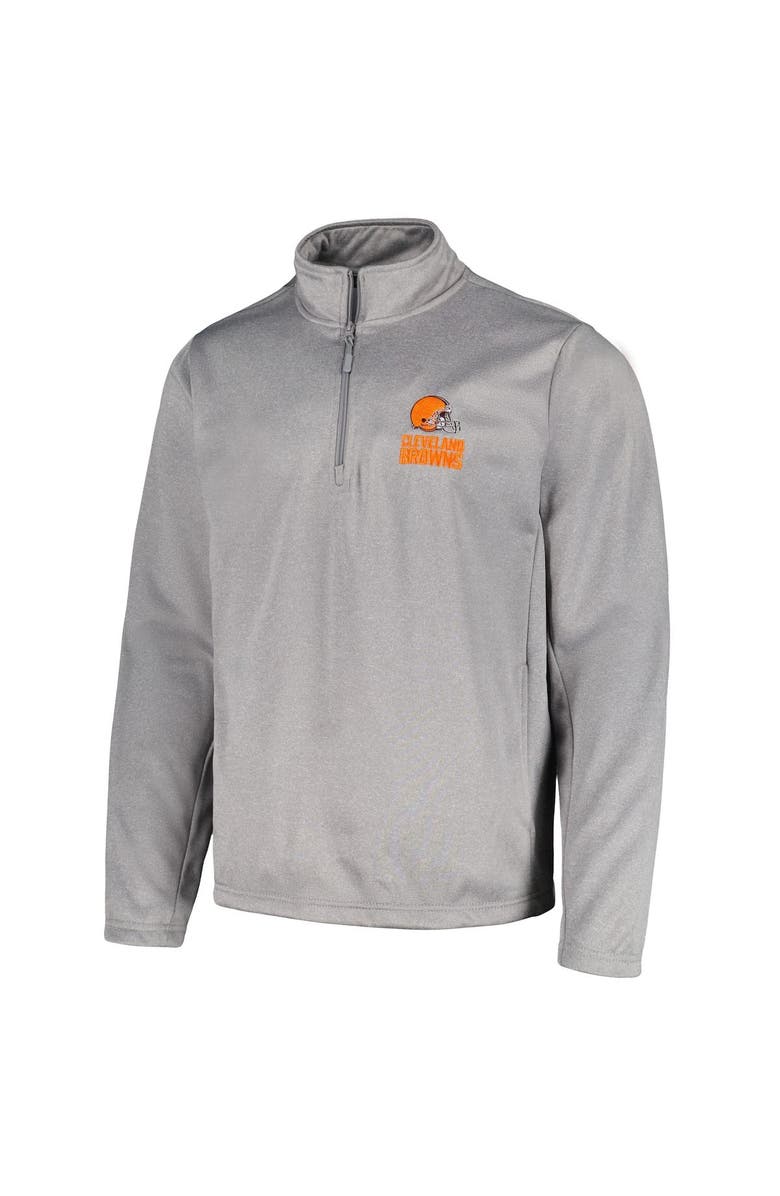 DUNBROOKE Men's Dunbrooke Heather Gray Cleveland Browns All-Star Tech Quarter-Zip Top, Alternate, color,