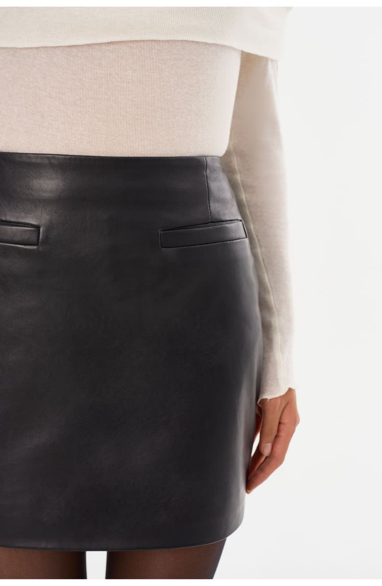 LAMARQUE Rowan | Leather Mini Skirt, Alternate, color, Black
