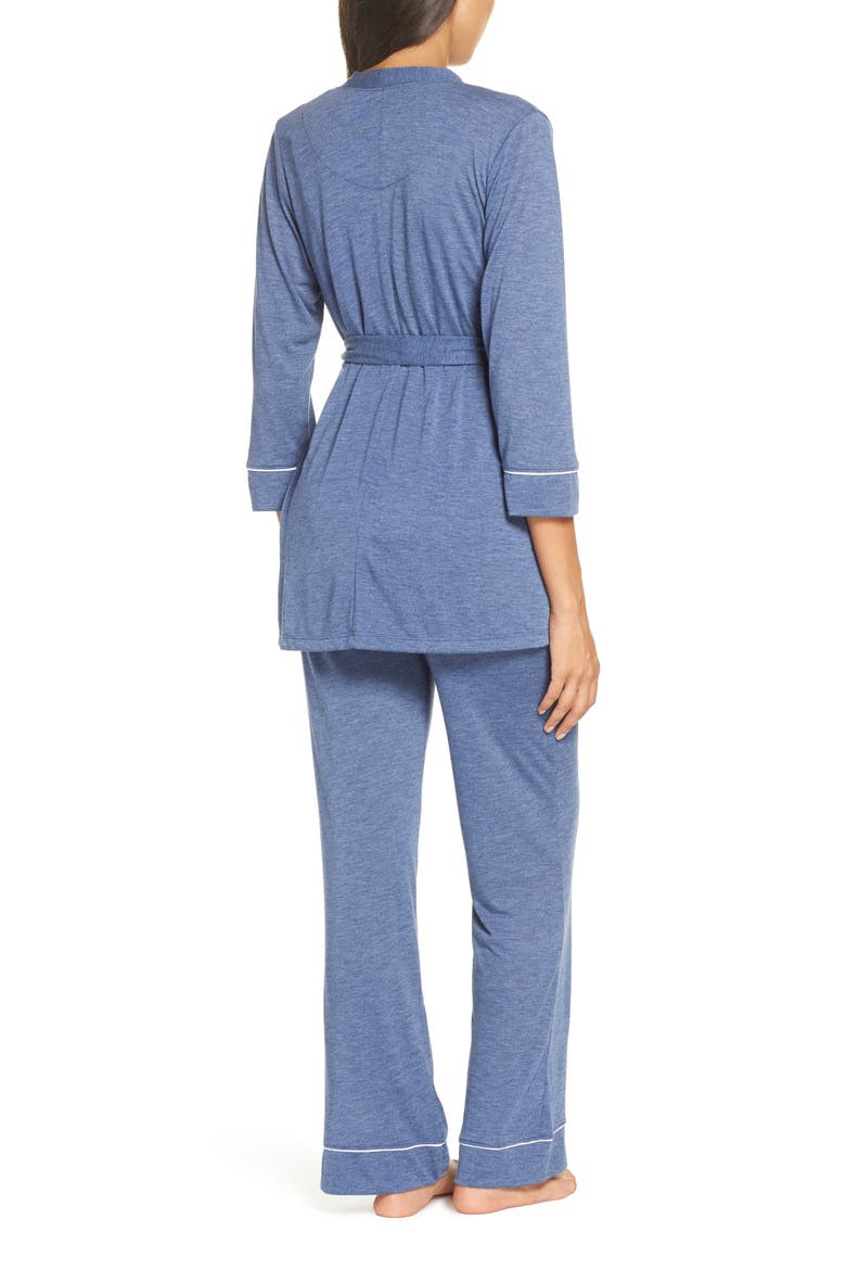 Maternity/Nursing Robe & Pajamas, Alternate, color, CHAMBRAY