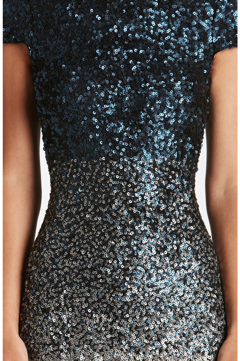 Marcella Ombré Sequin Body-Con Dress, Alternate, color, PLATINUM/ NAVY