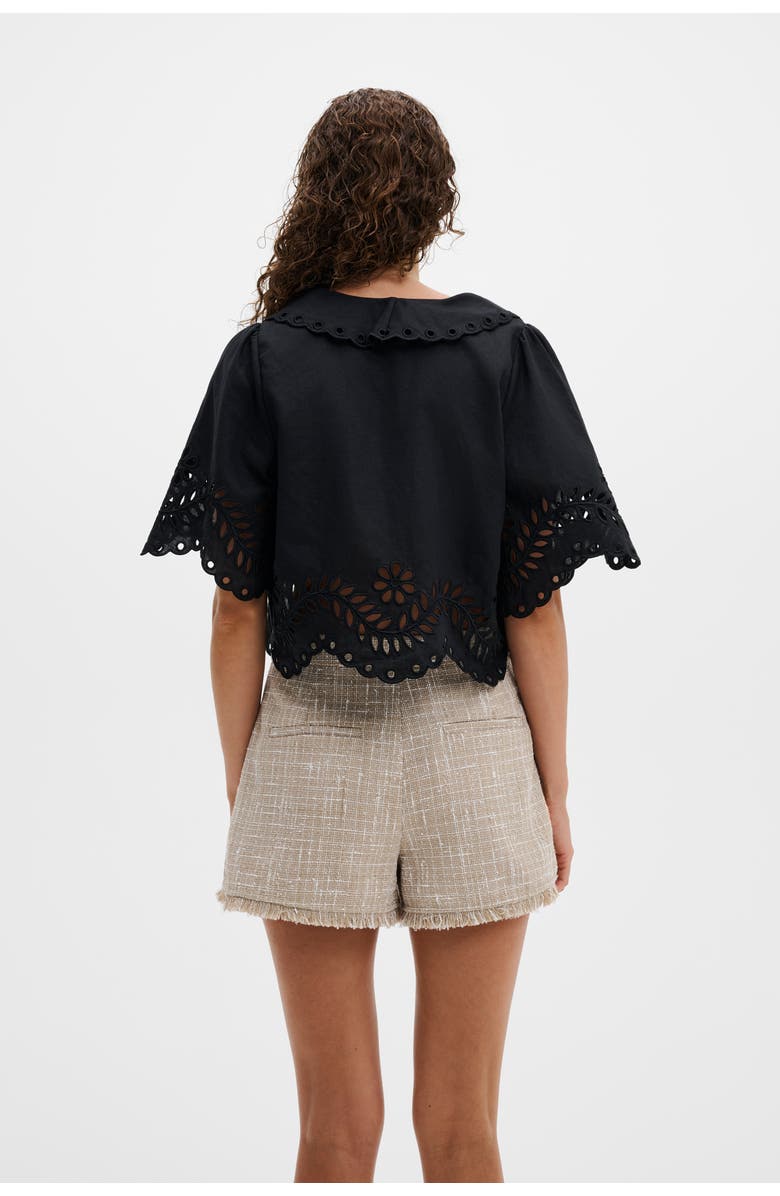 Malina Estela Broderie Anglais Blouse, Alternate, color, Black