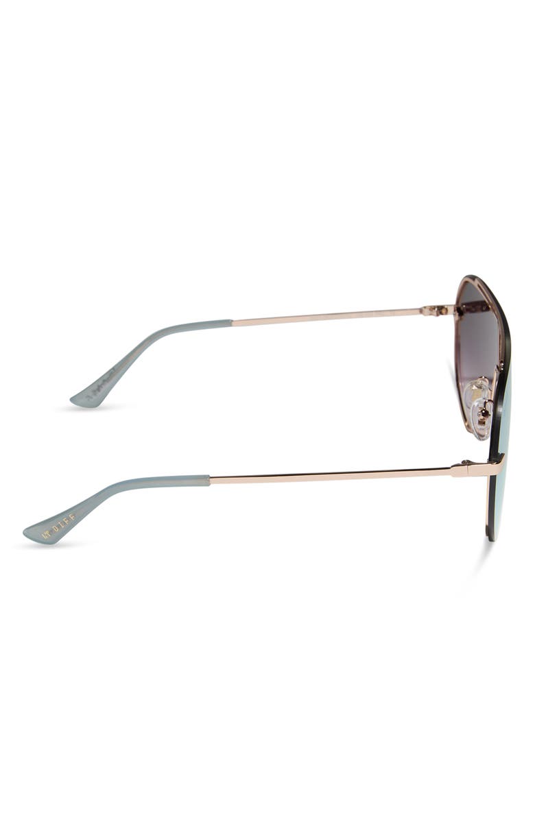 DIFF 63mm Leilani Shield Sunglasses, Alternate, color, Champagne