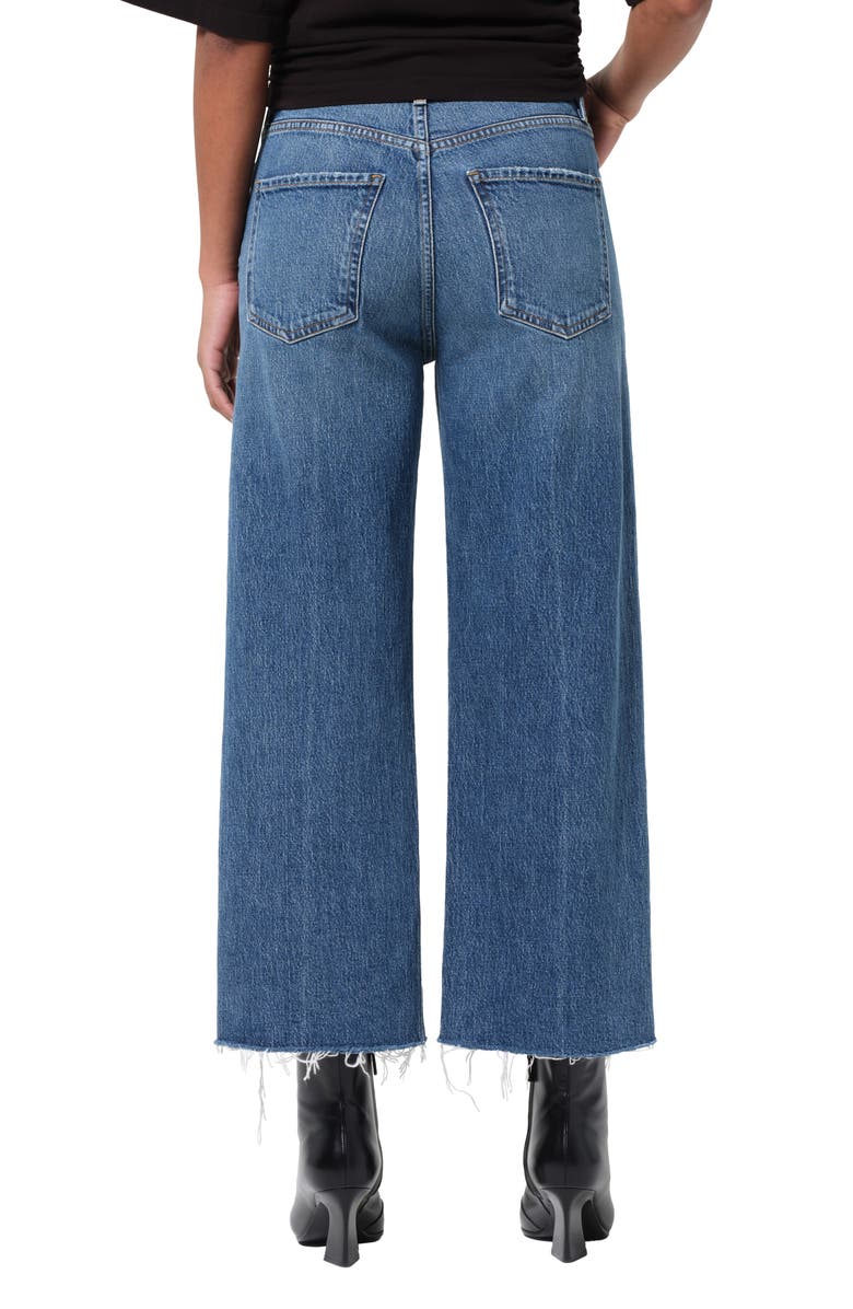Ren Raw Hem High Waist Ankle Wide Leg Jeans