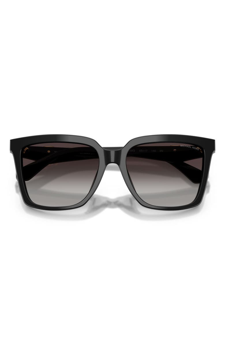 Michael Kors Menaggio 55mm Gradient Square Sunglasses, Alternate, color, Black / Light Grey Gradient