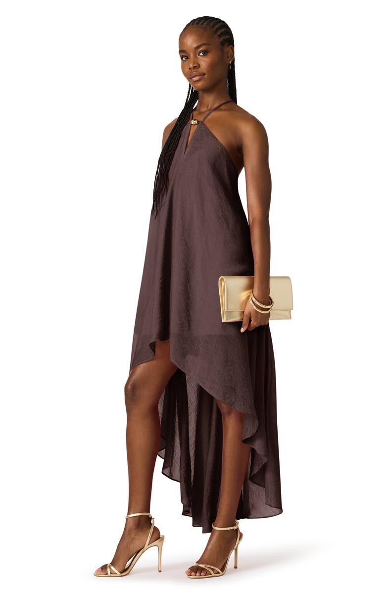 Steve Madden Suzanne High-Low Dress, Alternate, color, Walnut