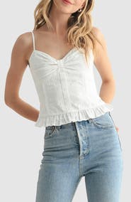 All in Favor Bow Detail Button Camisole