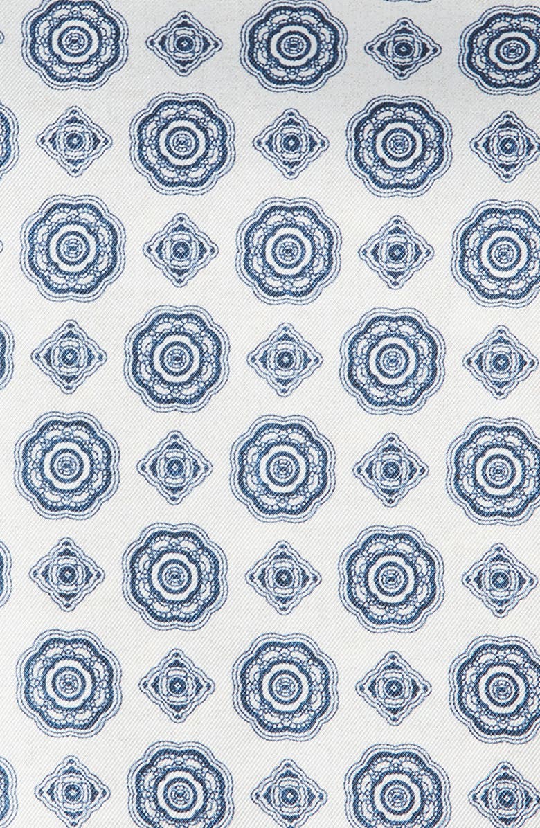 Nordstrom Medallion Reversible Silk Pocket Square, Alternate, color, White