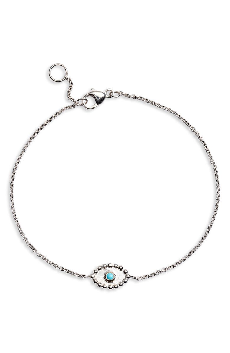 Anzie Dew Drop Turquoise Evil Eye Bracelet, Main, color, 