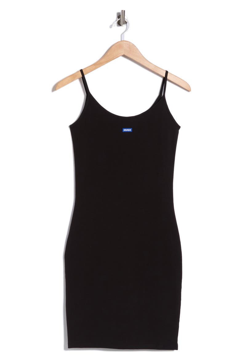 Logo Patch Knit Minidress, Main, color, BLACK