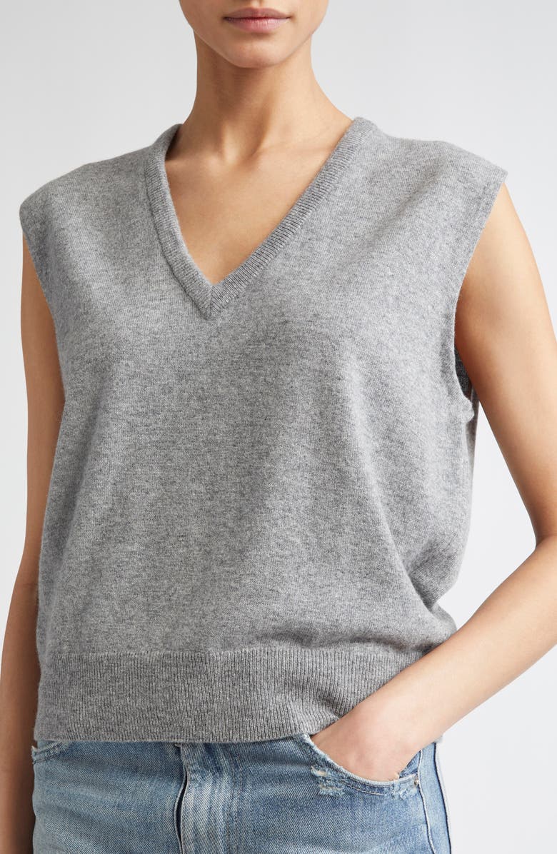 Maison Margiela Virgin Wool V-Neck Sweater Vest, Alternate, color,
