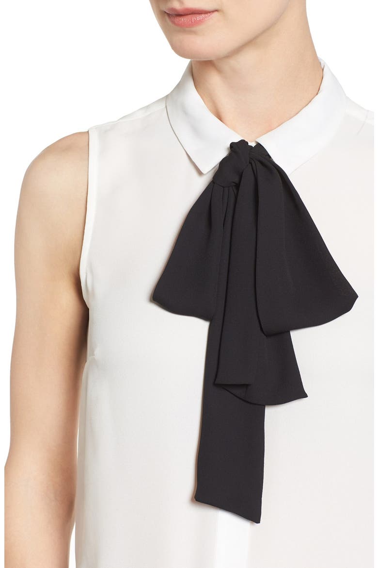 Tie Neck Sleeveless Blouse, Alternate, color, NEW IVORY