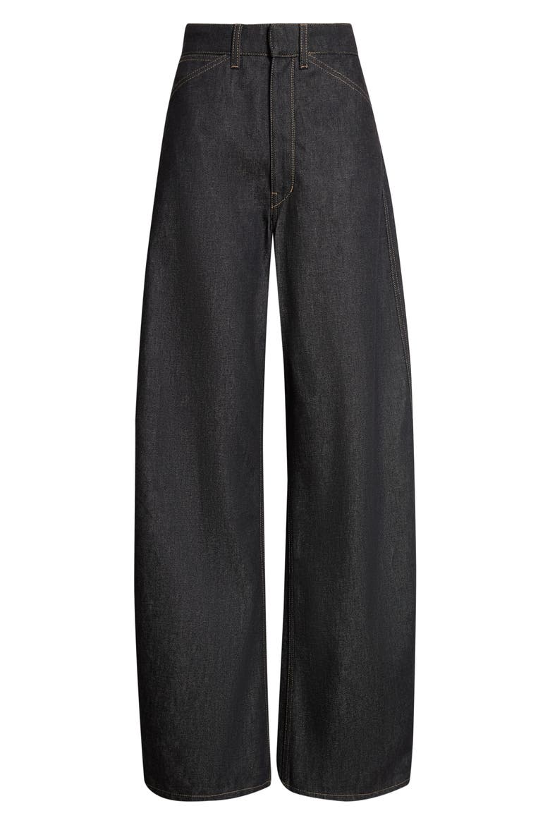 High Waist Curved Wide Leg Pants, Alternate, color, SLATE