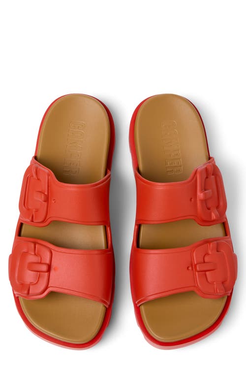 Camper Brutus Slide Sandal In Bright Red
