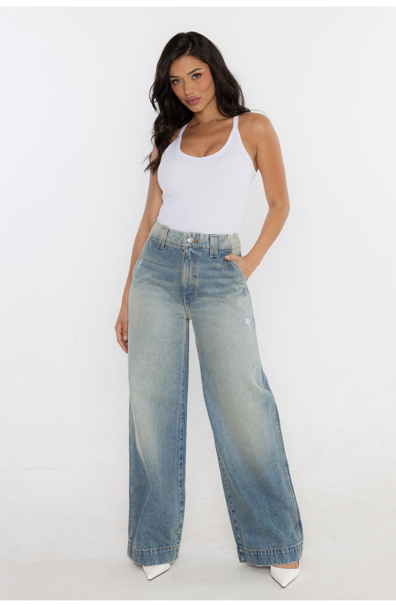 Rudes Denim The Rosalie Trouser Pant, Alternate, color, Pebble Blue