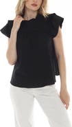 RAIN AND ROSE Smocked Ruffle Top
