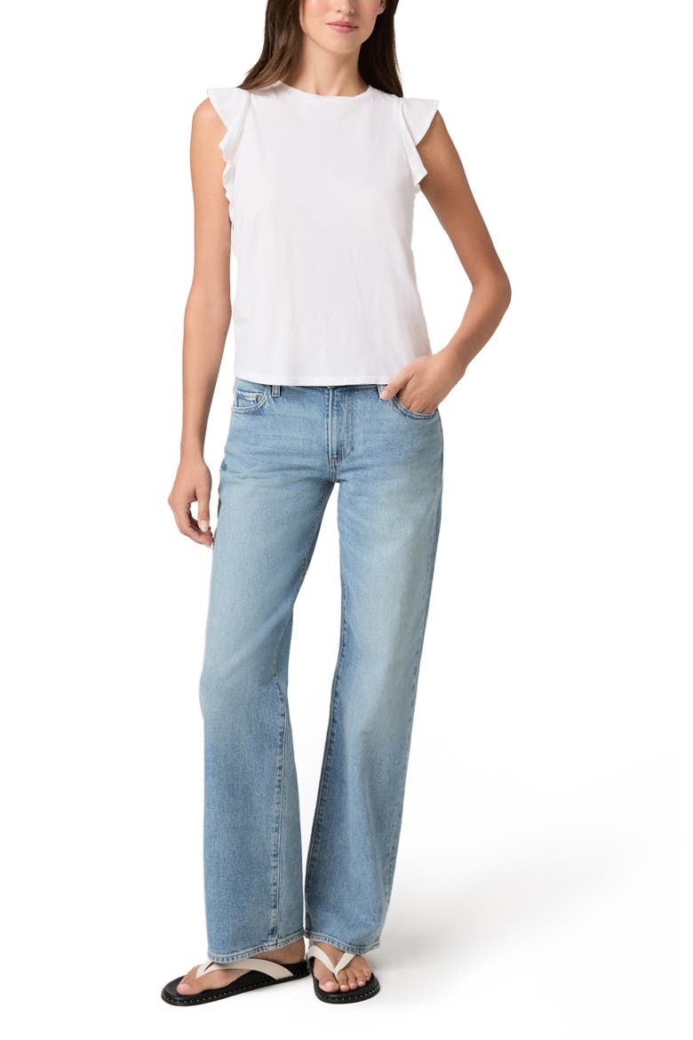 Alaria Flutter Sleeve Shirt, Alternate, color, WHITE