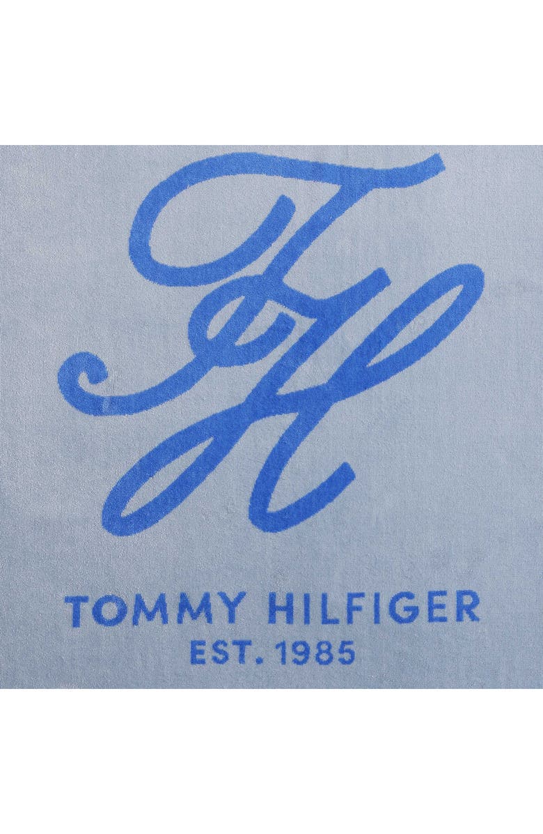 Tommy Hilfiger Colorblock Monogram Beach Towel, Alternate, color, Marine Blue/ True Blue