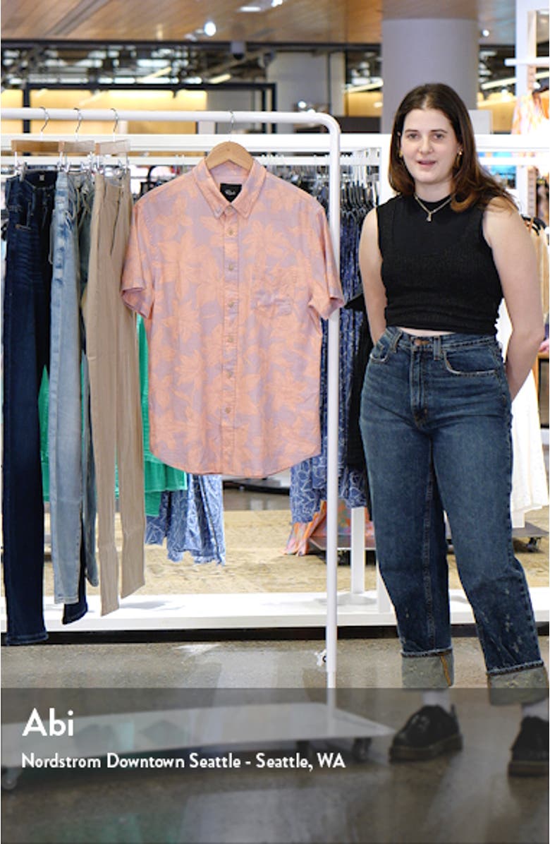 Carson Floral Short Sleeve Linen Blend Button-Up Shirt, sales video thumbnail