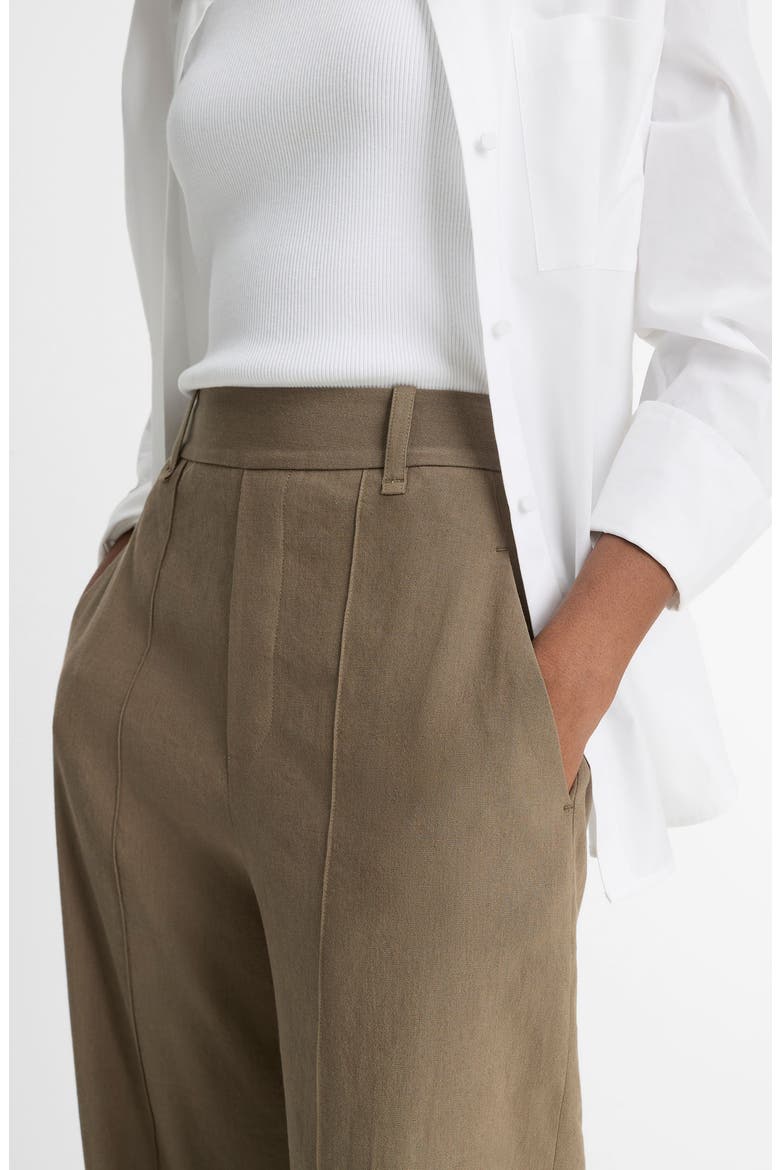 Joan High Rise Linen Blend Pull-On Pants, Alternate, color, MOSS SMOKE