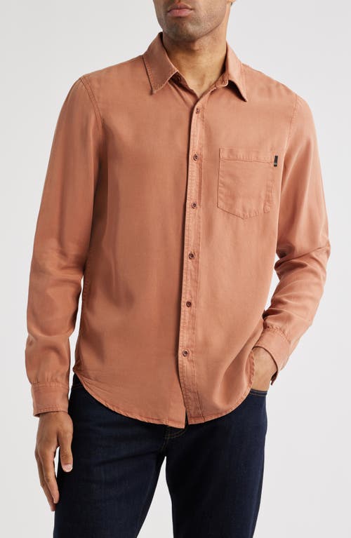 AG Aiden Solid Lyocell Button-Up Shirt in Mesa Rust 