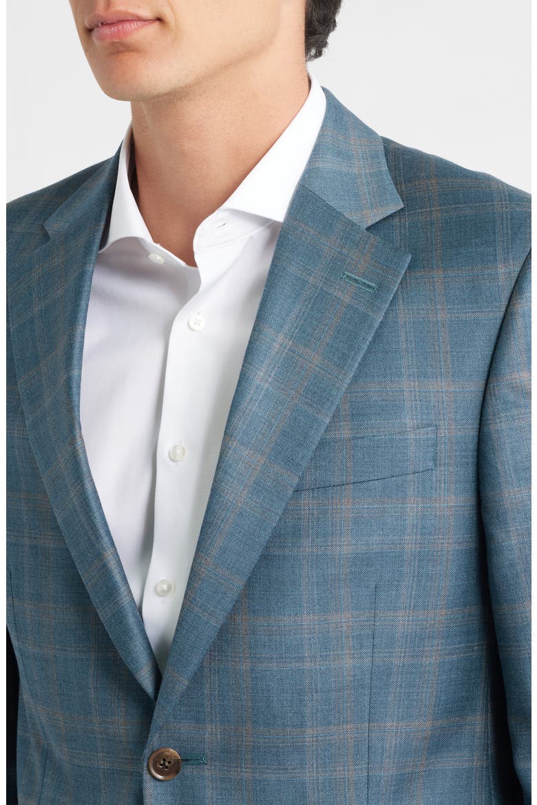 Flynn Classic Fit Green Plaid Wool Sport Coat, Alternate, color, GREEN