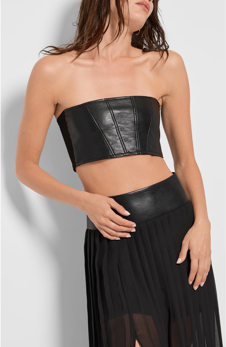 AS by DF Magra Recycled Leather Top, Alternate, color, Black