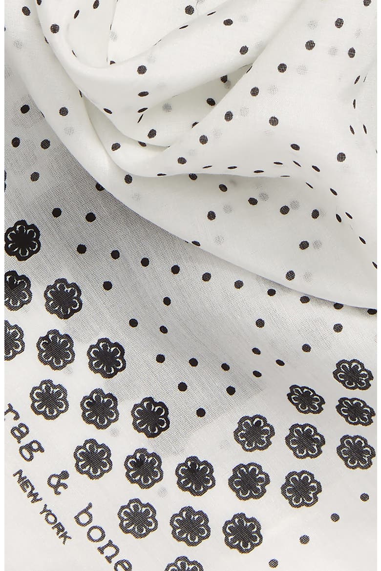 Medallion Bandana Silk Blend Scarf, Alternate, color, WHITE MULTI
