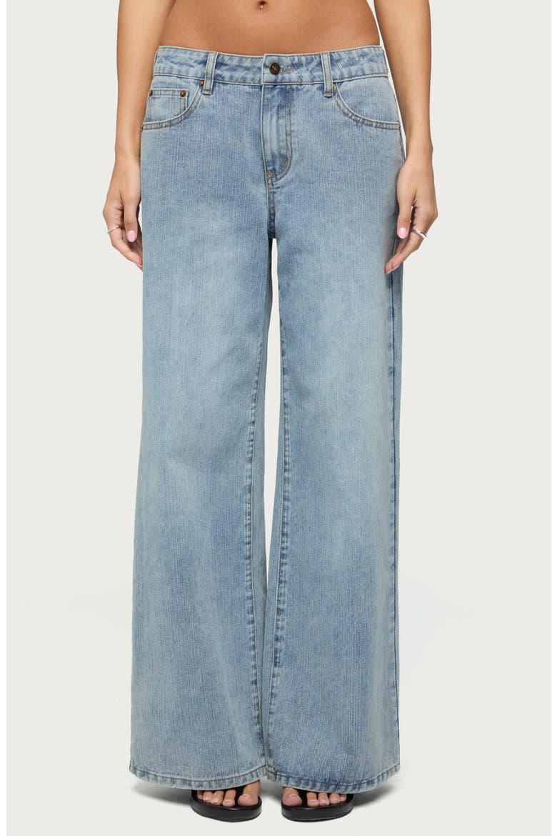 Darynne Low Rise Wide Leg Jeans, Main, color, LIGHT-BLUE-WASHED