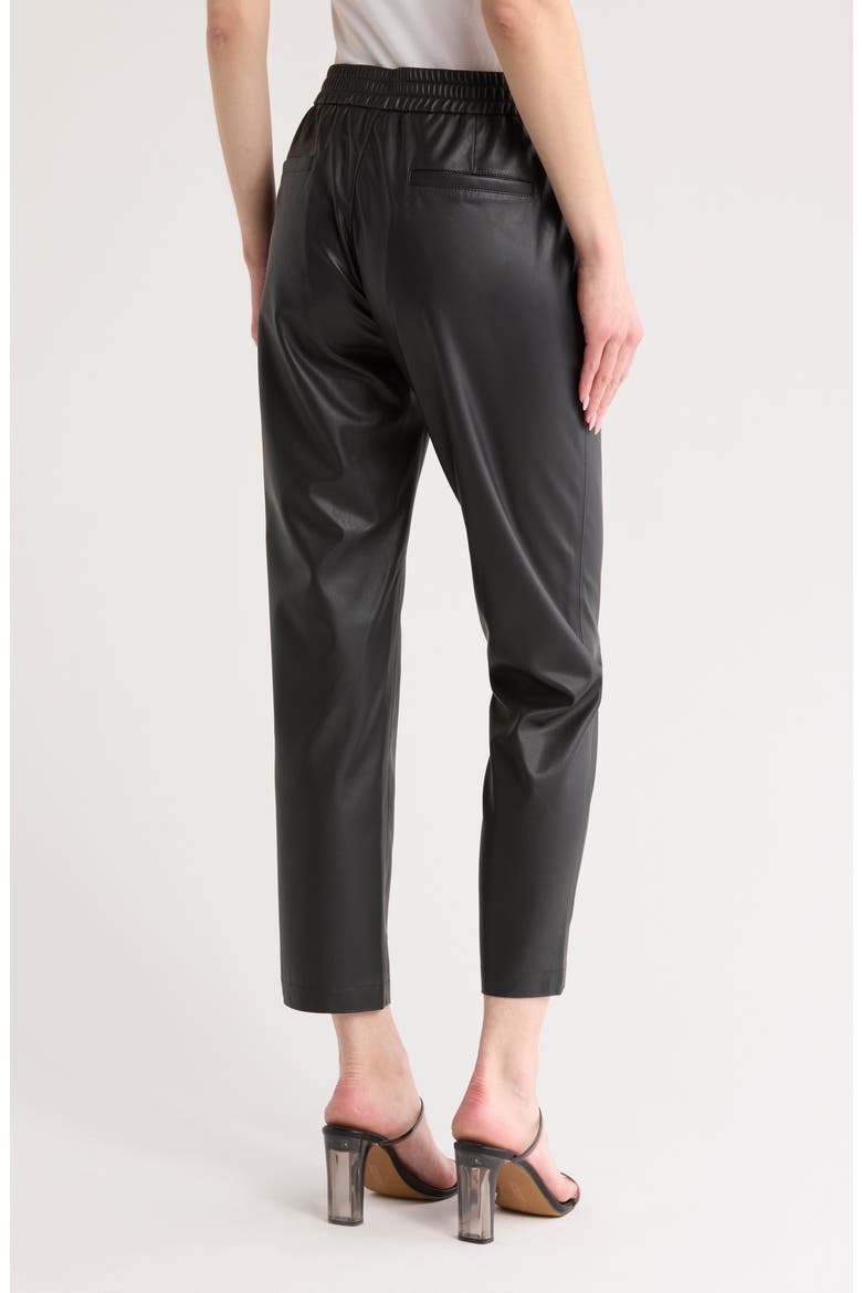 Caden Faux Leather Joggers, Alternate, color, SUPER BLACK