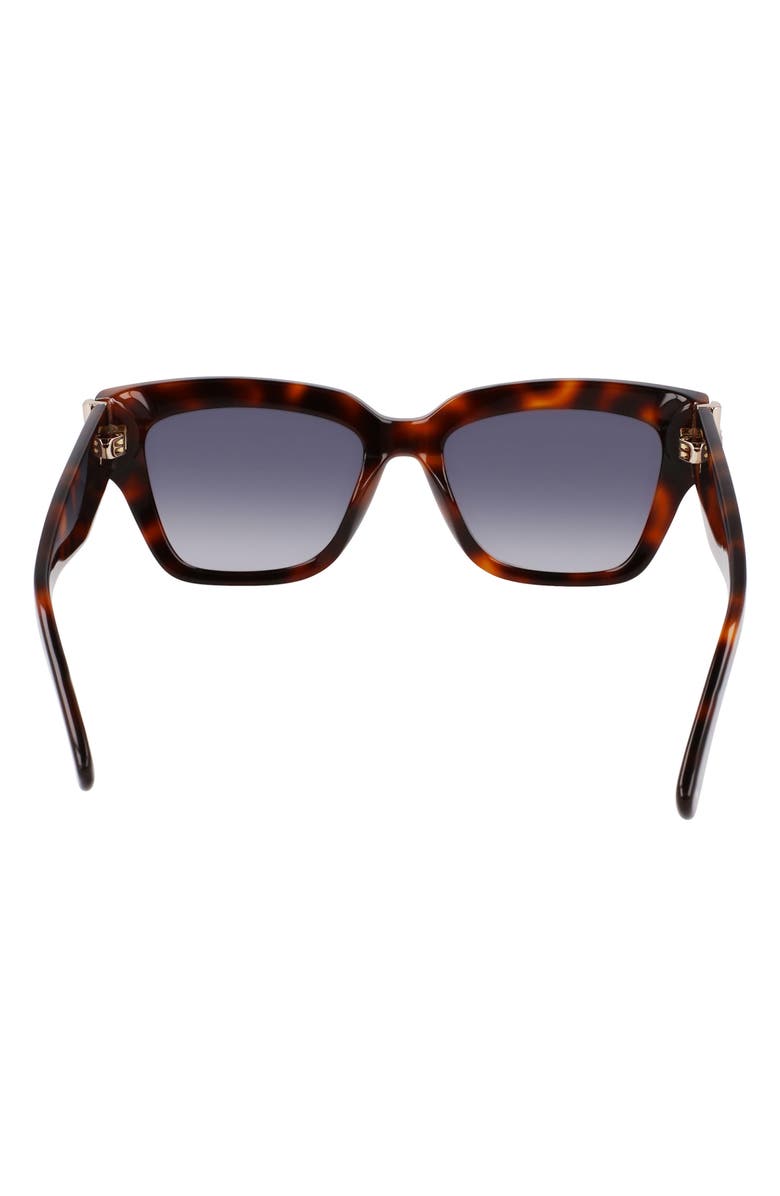 Longchamp 53mm Gradient Modified Rectangular Sunglasses, Alternate, color, Havana