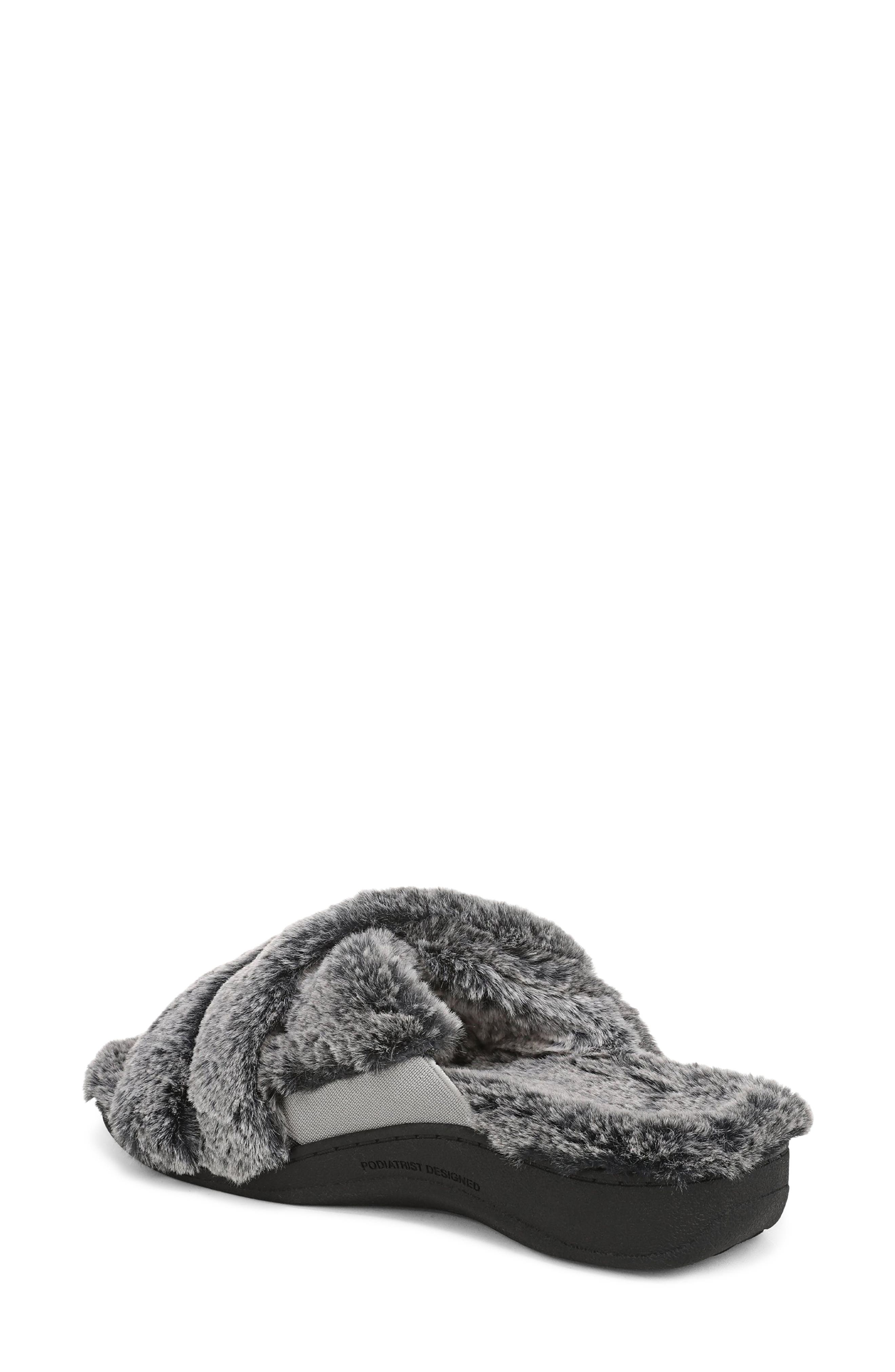 Vionic Relax II Slide Slipper, Alternate, color, Dark Grey Faux